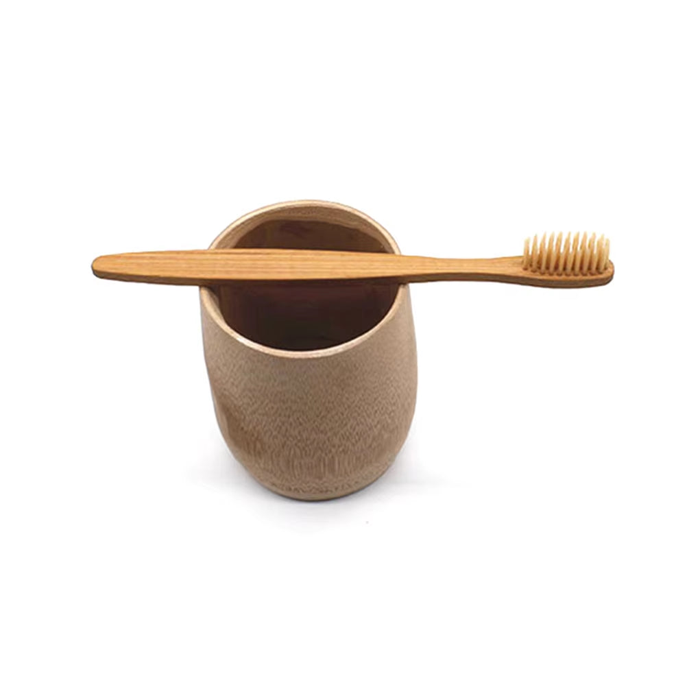 8Pcs Bamboo Toothbrush Natural Wooden ECO Friendly Toothbrush with Bristles